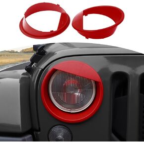 for Jeep JK Angry Eyes Headlight Cover Trim Fit for Jeep Wrangler JK JKU 2007-2017 Purple Exterior Accessories 2pcs