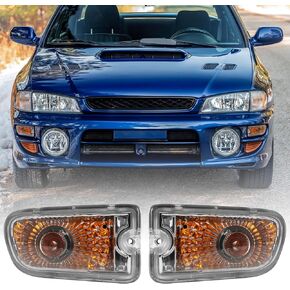 USR DEPO 95-01 Impreza Corner Lights - Front Cornering Parking Turn Signal Lamps (Left + Right) Compatible with 1995-2001 Subaru Classic Impreza GC8 GF8 (Crystal Style Clear Lens)