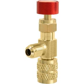 CD2080 Refrigerant Charging Valve Hvac Core Depressor Tool for R410 1/4" Male to 5/16" Female Refrigerant Charging (Red)