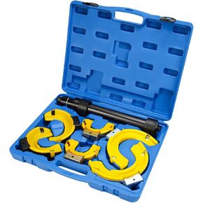 Strut Spring Compressor Set Macpherson Strut Spring Compressor Kit Interchangeable Fork Strut Coil Extractor Remover Tool with Protective Sleeve & Carrying Case