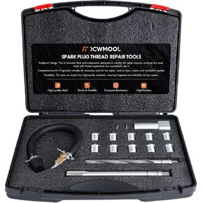 Spark Plug Thread Repair Kit, 38900 Two Valve Tool Kit for Ford Triton (1991-2019) 4.6L, 5.4L and 6.8V-10 Two Valve Engines Includes Spark Plug Tap, Spark Plug Rethread Kit and Thread Repair Tools