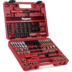 49 PC Thread Chaser Set, Metric and SAE Thread Restorer Tool with 22 Taps 24 Dies 3 Thread Files, Master Thread Cleaner Rethreading Kit in UNC UNF Metric Sizes