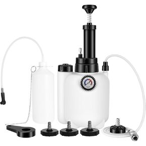 3L Brake Bleed Kit Manual Brake Bleed Fluid Pump One Person Brake Bleed Vacuum Pump Kit with 1L Brake Fluid Bleed Bottle and 4 Master Cylinder Adapters