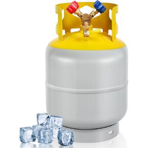 FAHKNS 30 LB Refrigerant Recovery Tank for R12, R22, R134A, R410A Refrigerant with 1/4 SAE Y-Valve Liquid/Vapor Reclaim Tank AC Freon Recovery Tank Refrigerant Recovery Cylinder Tank Reusable