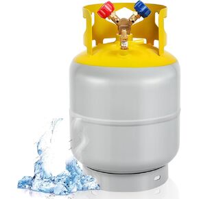FAHKNS 50 LB Refrigerant Recovery Tank for R12, R22, R134A, R410A Refrigerant with 1/4 SAE Y-Valve Liquid/Vapor Reclaim Tank AC Freon Recovery Tank Refrigerant Recovery Cylinder Tank Reusable