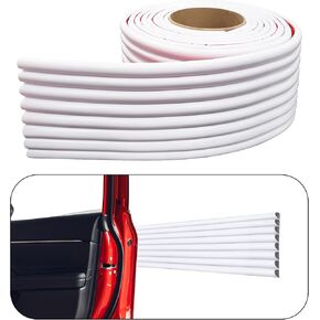 Rubber Bond Garage Wall Protectors - 4in x 12ft Strong Self-Adhesive Rubber Bumper Protectors for Garage Walls - Waterproof and Anti-Scratch Garage Wall Protector for Car Doors (White)