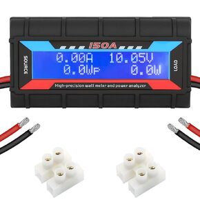 RC Watt Meter 150A/60V Power Analyzer, Voltmeter Ammeter Power Analyser, High Precision Voltage Peak Detection with LCD Display Screen for RC, Battery
