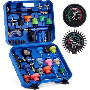 Orion Motor Tech Coolant Pressure Tester Kit, 31pc Master Coolant Vacuum Refill Kit with 23 Radiator Adapters, Radiator Cooling System Pressure Tester Kit with Vacuum Pump Vacuum Purge & Refill Tool