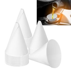 50 Disposable Funnel for Motor Oil Paper Oil Funnel 8 oz Foldable Engine Oil Funnel Motor Oil Funnel Flat Pack Funnels for Automotive Oils and Other Liquids