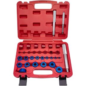 33PCS Bearing Press Kit, with 3 Knurled Handles Bushing Driver Set, Bearing Race and Seal Driver Set with Metric SAE Adapters for Seal Installation, Bearing Race and Bushing Drivers
