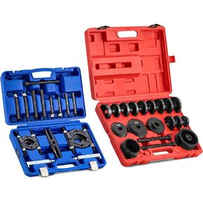 Orion Motor Tech 38pc 2-in-1 Bearing Press Kit, Front Wheel Bearing Removal Kit with Sliding Screws Sleeves, 5 T Wheel Bearing Separator Puller Set with 2" & 3" Jaws, Bearing Puller Tool Set with Case