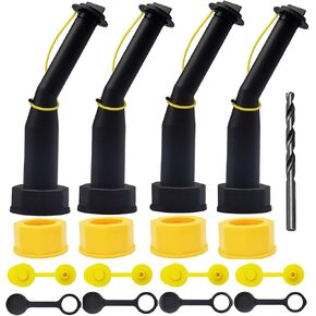 Gas Can Spout Replacement Kit with Filter Screen Fuel Can Nozzles Gaskets Vent Cap Drill Bit for Older Style Compatible with Midwest Blitz Gott Rubbermaind Essence Scepter Plastic Can