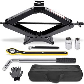 Car Jack Kit Scissor Jack for Car 3 Ton (6610 lbs) Tire Changing Kit with Lug Wrench Car Emergency Kit for Car SUV MPV