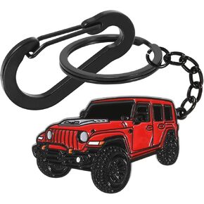 Car Key Chain Compatible with Jeep Wrangler Accessories, Stainless Steel Keychain Accessories for Decoration or Gift