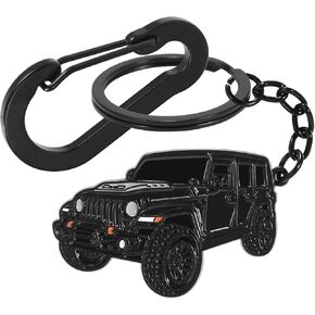 Car Key Chain Compatible with Jeep Wrangler Accessories, Stainless Steel Keychain Accessories for Decoration or Gift