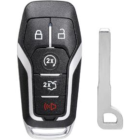 NPAUTO Key Fob Cover Replacement for Ford F150 F250 F350 Fusion Explorer Edge Mustang Lincoln MKX MKZ MKC 2013-2017 Keyless Entry Remote Smart Key Fob Shell Case 5 Buttons Pad Cover, M3N-A2C31243800