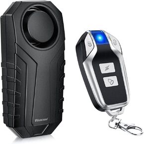 WSDCAM 113dB Loud Anti Theft Vibration Sensor Alarm Systems for Electric Bike Motorcycle Golf Car Trailer Mailbox Garage Door Waterproof Home Security Bike Accessories Bike Alarm with Remote