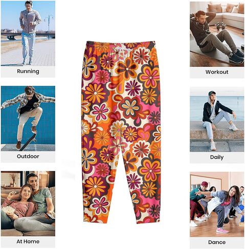 WXUEH موضة 80s نمط عداء ببطء Sweatpants رجالي مضحك ركض السراويل غير رسمية السراويل الترنك 90s الزي للرجال الرياضة رياضية in Kuwait