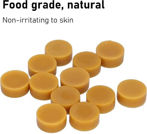 60 قطعة من شمع العسل الأصفر النقي من توجيت، مكعبات شمع مستديرة ومكيفات خيط شمع العسل للشموع والأثاث والعناية بالخشب الطبيعي والمشروعات اليدوية in Kuwait