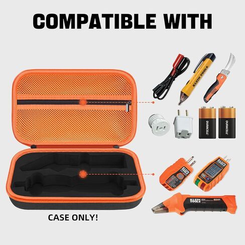 حقيبة حمل لجهاز Klein Tools ET310 AC جهاز اختبار قاطع الدائرة الكهربائية و80016 مجموعة اختبار المخرج وRT250 GFCI جهاز اختبار الأوعية وحقيبة تنظيم أدوات الكهرباء، أسود (الجراب فقط) in Saudi Arabia