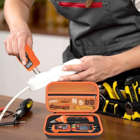 حقيبة حمل لجهاز Klein Tools ET310 AC جهاز اختبار قاطع الدائرة الكهربائية و80016 مجموعة اختبار المخرج وRT250 GFCI جهاز اختبار الأوعية وحقيبة تنظيم أدوات الكهرباء، أسود (الجراب فقط) in Saudi Arabia