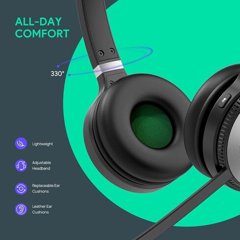 Yealink WH66 Mono Wireless DECT Headset Teams Certified,Long Wireless Range 160m/525ft,Talk Time 13H,Speaker,Work with PC/Laptop/Desk Phone,and Cell Phone (USB-A,Bluetooth),Noise Canceling Microphone in Kuwait