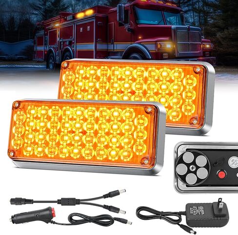 Nilight 2PCS 42LED Amber Wireless Magnetic Strobe Lights Portable Warning Hazard Strobe Lights Surface Mount Waterproof 5 Patterns for 12V 24V Cars Trucks Van Off Road Vehicles ATV in Saudi Arabia