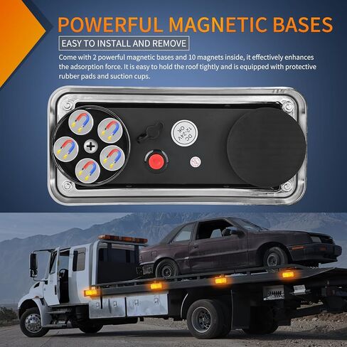Nilight 2PCS 42LED Amber Wireless Magnetic Strobe Lights Portable Warning Hazard Strobe Lights Surface Mount Waterproof 5 Patterns for 12V 24V Cars Trucks Van Off Road Vehicles ATV in Saudi Arabia