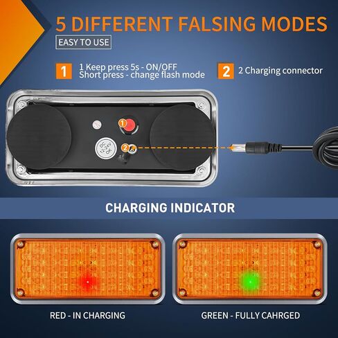 Nilight 2PCS 42LED Amber Wireless Magnetic Strobe Lights Portable Warning Hazard Strobe Lights Surface Mount Waterproof 5 Patterns for 12V 24V Cars Trucks Van Off Road Vehicles ATV in Saudi Arabia