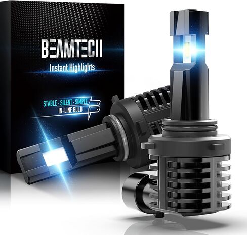 BEAMTECH 9006 لمبة، HB4 لمبة الضباب 6500K زينون ضوء الضباب الأبيض أو للمركبات، Powersports الملحقات أضواء حزمة من 2 in Kuwait
