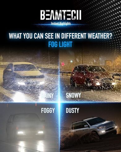 BEAMTECH 9006 لمبة، HB4 لمبة الضباب 6500K زينون ضوء الضباب الأبيض أو للمركبات، Powersports الملحقات أضواء حزمة من 2 in Kuwait