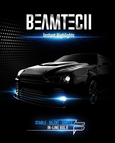 BEAMTECH 9006 لمبة، HB4 لمبة الضباب 6500K زينون ضوء الضباب الأبيض أو للمركبات، Powersports الملحقات أضواء حزمة من 2 in Kuwait