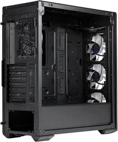 لوحة أمامية من Cooler Master MasterBox 540 ARGB ATX Mid-Tower ARGB Ether، لوحة علوية قابلة للإزالة، لوحة مرآة داكنة أمامية، مداخل جانبية شبكية، زجاج مقسى، تدفق SickleFlow 120 مم PWM ARGB (MB540-KGNN-S00) in Kuwait
