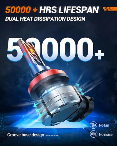 SEALIGHT H8 Fog Light Bulbs or DRL, 10000LM 600% Brightness, 5530 CSP LED Chips Fog Lamps Replacement for Cars, 6000K Cool White H16 H8 Fog Lights, Non-polarity, Pack of 2(Only for Fog Lights or DRL) in Saudi Arabia