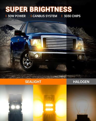SEALIGHT 3157 LED Bulb, 3156 DRL & Turn Signal Light White/Amber Switchback Dual Color, 3600LM 30W Super Bright 4157 3056 3057 4057 LED Replacement for Daytime Running Light, Pack of 2 in Saudi Arabia