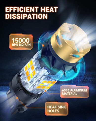 SEALIGHT 3157 LED Bulb, 3156 DRL & Turn Signal Light White/Amber Switchback Dual Color, 3600LM 30W Super Bright 4157 3056 3057 4057 LED Replacement for Daytime Running Light, Pack of 2 in Saudi Arabia