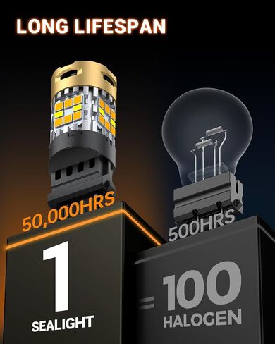 SEALIGHT 3157 LED Bulb, 3156 DRL & Turn Signal Light White/Amber Switchback Dual Color, 3600LM 30W Super Bright 4157 3056 3057 4057 LED Replacement for Daytime Running Light, Pack of 2 in Saudi Arabia