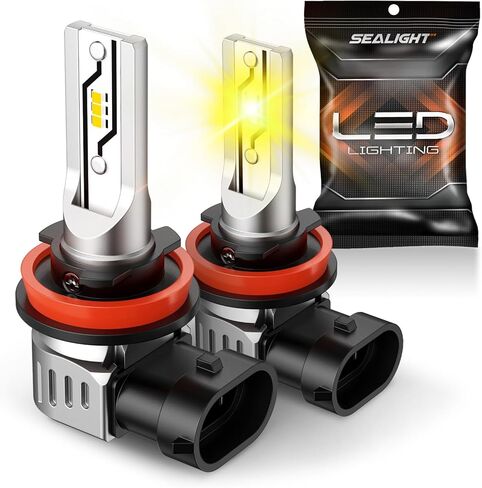 SEALIGHT 𝟗𝟎𝟎𝟔 HB4 Fog Light Bulbs or DRL, 6500K 10000LM 𝟗𝟎𝟎𝟔/HB4 Fog Lights Bulbs Fog Lights or Daytime Running Light, 1:1 Size Plug ang Play, Non-polarity, 2 Pack in Saudi Arabia