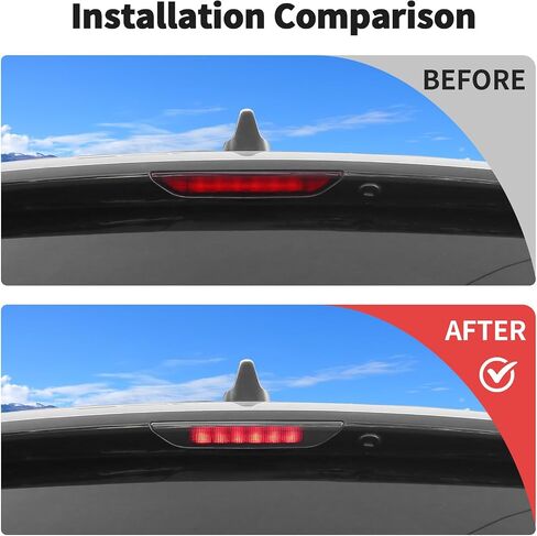 JWWY High-Mount Brake High-Level Stop Light Cover Trim Fit for 2014-2020 Dodge Durango,for 2011-2022 Jeep Grand Cherokee,for 2011-2016 Jeep Compass Exterior Accessorie Blackened in Saudi Arabia