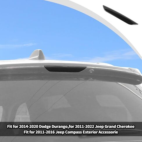 JWWY High-Mount Brake High-Level Stop Light Cover Trim Fit for 2014-2020 Dodge Durango,for 2011-2022 Jeep Grand Cherokee,for 2011-2016 Jeep Compass Exterior Accessorie Blackened in Saudi Arabia