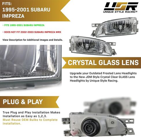 USR DEPO 95-01 Impreza Corner Lights - Front Cornering Parking Turn Signal Lamps (Left + Right) Compatible with 1995-2001 Subaru Classic Impreza GC8 GF8 (Crystal Style Clear Lens) in Saudi Arabia