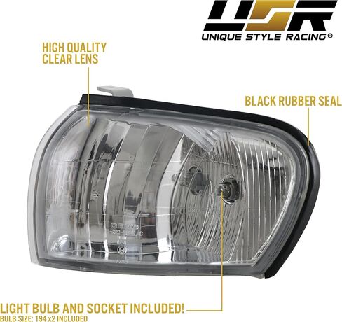 USR DEPO 95-01 Impreza Corner Lights - Front Cornering Parking Turn Signal Lamps (Left + Right) Compatible with 1995-2001 Subaru Classic Impreza GC8 GF8 (Crystal Style Clear Lens) in Saudi Arabia