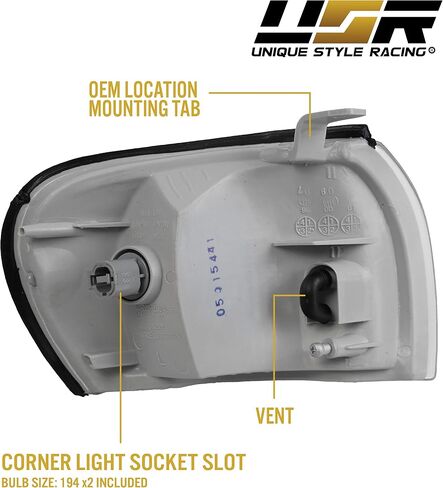 USR DEPO 95-01 Impreza Corner Lights - Front Cornering Parking Turn Signal Lamps (Left + Right) Compatible with 1995-2001 Subaru Classic Impreza GC8 GF8 (Crystal Style Clear Lens) in Saudi Arabia