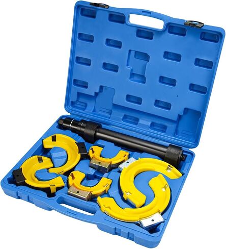 Strut Spring Compressor Set Macpherson Strut Spring Compressor Kit Interchangeable Fork Strut Coil Extractor Remover Tool with Protective Sleeve & Carrying Case in Saudi Arabia