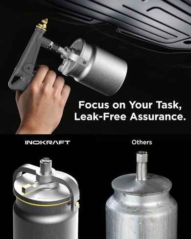 InoKraft Undercoating Spray Gun with Suction Feed Cup, 360° & Straight Spray Hoses, for Truck Bed Liner Coating, Rubberized Undercoat, Rust Proofing in Kuwait