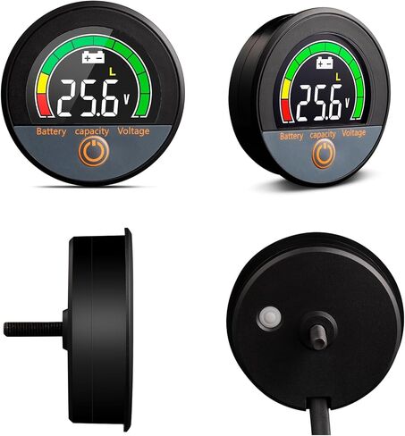 CoolschMax مقاوم للماء IP67 سعة البطارية 12 فولت 24 فولت 36 فولت 48 فولت 60 فولت 72 فولت 84 فولت مقياس الجهد مع إضاءة خلفية LCD وإنذار منخفض الجهد للليثيوم، LiFePO4، بطاريات حمض الرصاص في عربة الجولف، السيارة، الدراجة النارية in Saudi Arabia