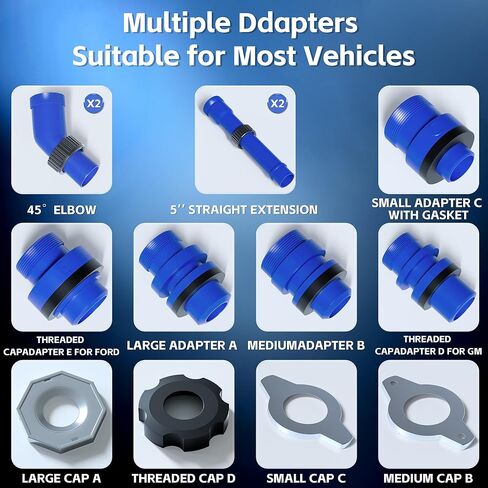 مجموعة قمع تبريد مانعة للانسكاب من KJE، مجموعة تجشؤ قمع الرادياتير، 19 قطعة نظام تبريد نازف سائل التبريد المضاد للانسكاب، محولات للمركبة العالمية in Kuwait