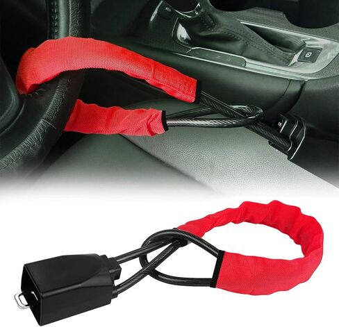 Steering Wheel Lock - Universal Anti-Theft Device for Car Security - Includes 3 Keys - Fits Most Vehicles Truck SUV Van (red) in Saudi Arabia