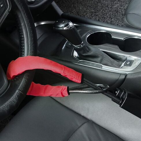 Steering Wheel Lock - Universal Anti-Theft Device for Car Security - Includes 3 Keys - Fits Most Vehicles Truck SUV Van (red) in Saudi Arabia