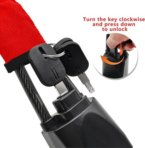 Steering Wheel Lock - Universal Anti-Theft Device for Car Security - Includes 3 Keys - Fits Most Vehicles Truck SUV Van (red) in Saudi Arabia